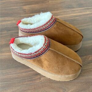 Platform Shearling Slippers